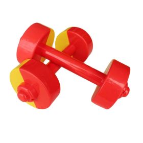 2 Pair Toy Dumbbell / Plastic Dumbbell for Kids Morning Exercises / Yellow&Red