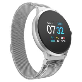 Itouch Sport 3 Smart Watch & Fitness Tracker, Women & Men, (43mm), Silver Mesh Band