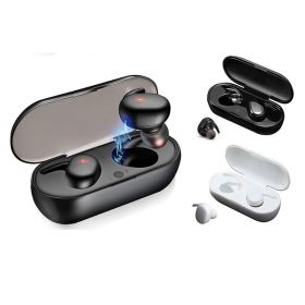 Waterproof Bluetooth 5.0 TWS True Wireless Stereo Mini Earbuds Headphone Headset (Color: Black)